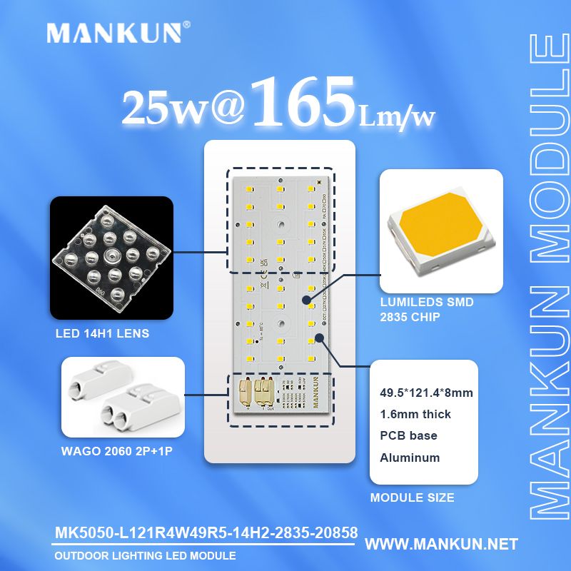 121.4x49.5mm pcb with SMD 2835 28LEDs 165LM/W for Outdoor Lighting modules 20858