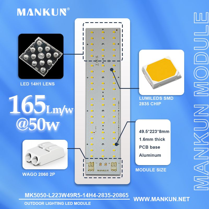 223x49.5mm pcb with SMD 2835 50W 165Lm/w for Outdoor Lighting modules 20865