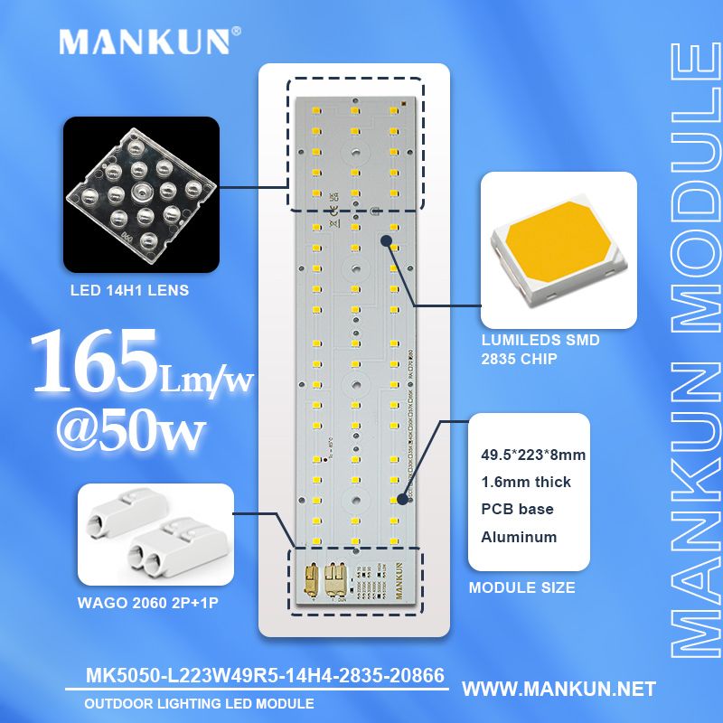 223x49.5mm pcb with SMD 2835 56leds 50W for Outdoor Lighting modules 20866