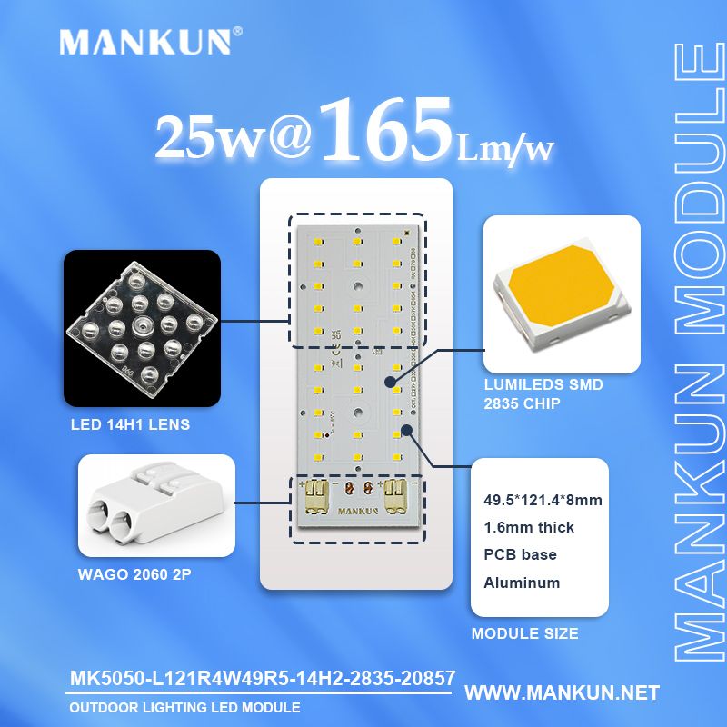 121.4x49.5mm pcb with SMD 2835 28LEDs 25W for Outdoor Lighting modules 20857