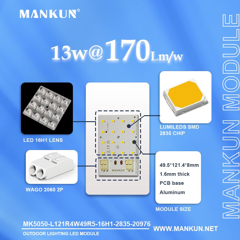 72.2x49.5mm pcb with SMD 2835 16LEDs 13W for Outdoor Lighting modules 20976