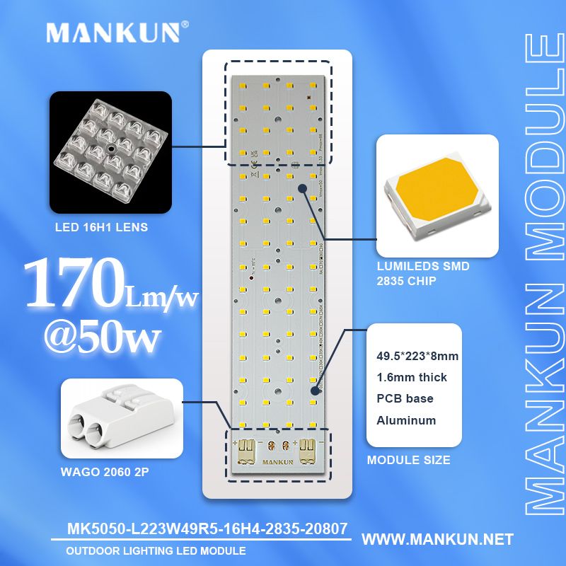 PCB board with 16x4 LUMILEDS 2835 LED module DC48V 50W for Street Lighting 20807