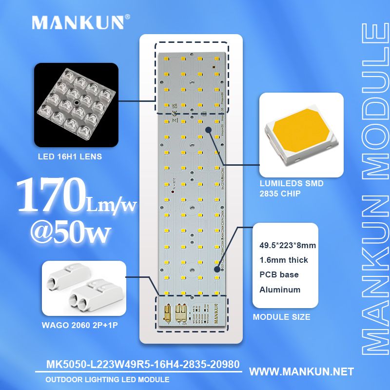 PCB board with 16x4 LUMILEDS 2835 LED module 50W 170LM/W for Street Lighting 20980