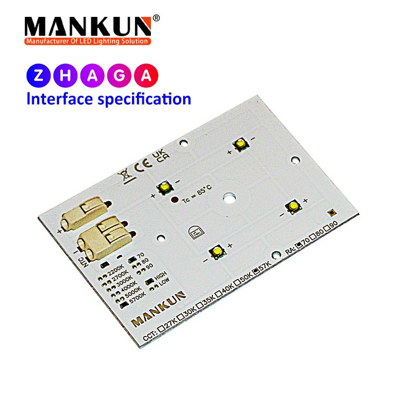 72.2x49.5mm PCB with 2x2 MANKUN 3535 LED module for 13W DC12V Street Lighting 20954