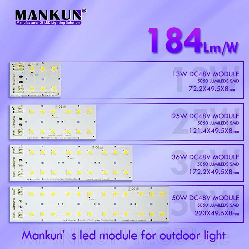 121.4x49.5mm PCB with 6x2 LumiLEDs 5050 LEDs module for 184lm/w Street Lighting 20930