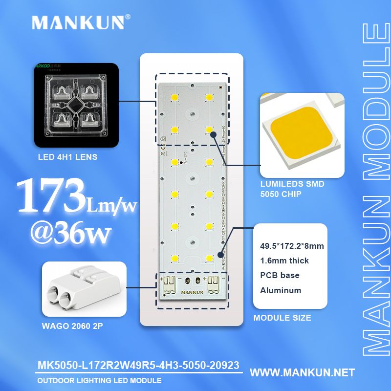 172.2x49.5mm PCB with 2x6 LumiLEDs 5050 LEDs module for Street Lighting 20923