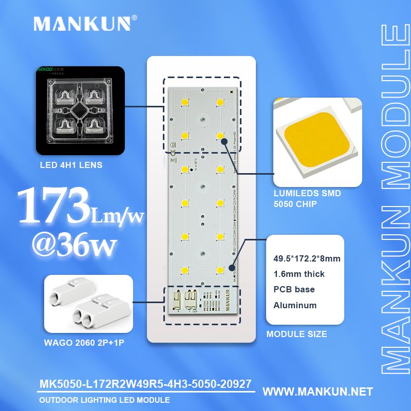 172.2x49.5mm PCB with 2x6 LumiLEDs 5050 LEDs module for Street Lighting 20927