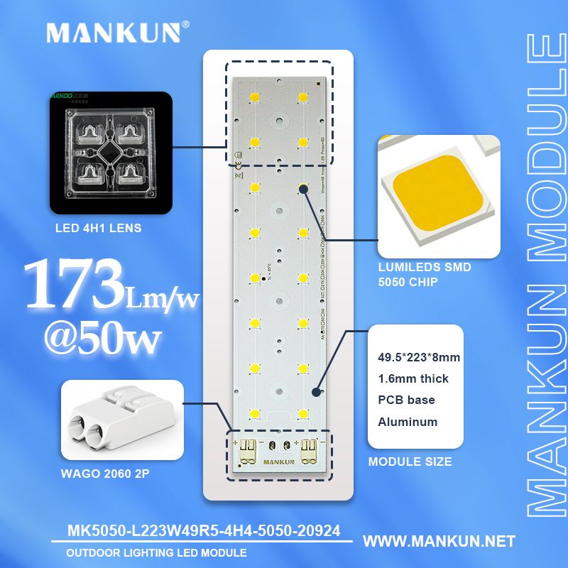 223x49.5mm PCB with 2x8 LumiLEDs 5050 LEDs module for Street Lighting 20924