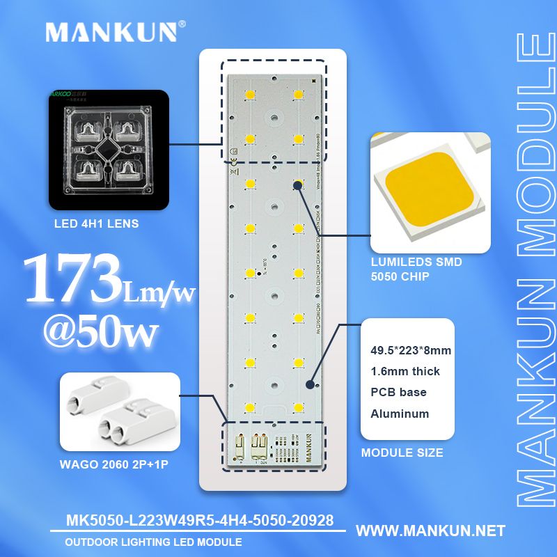 223x49.5mm PCB with 2x8 LumiLEDs 5050 LEDs module for Street Lighting 20928