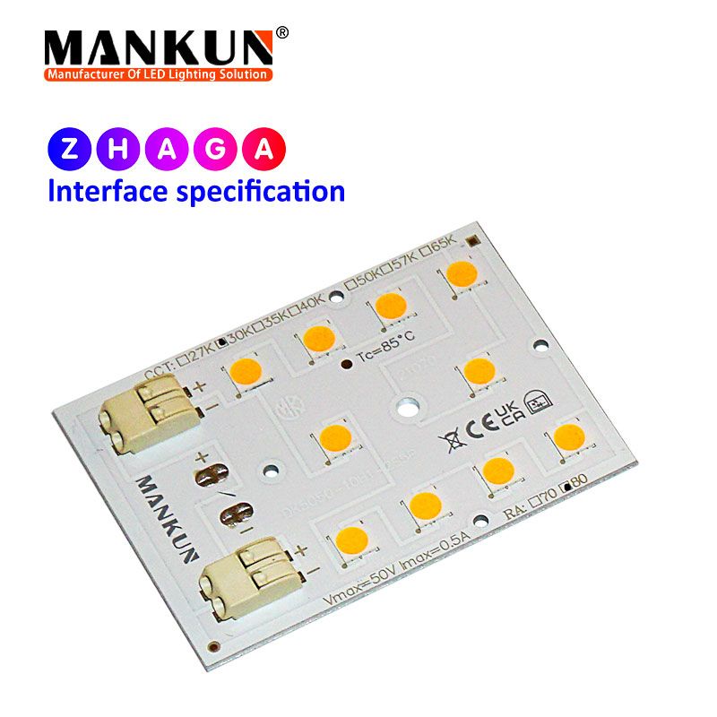 72.2x49.5mm PCB with 10x1 LumiLEDs 5050 LEDs module for 12.5w Street Lighting 21070