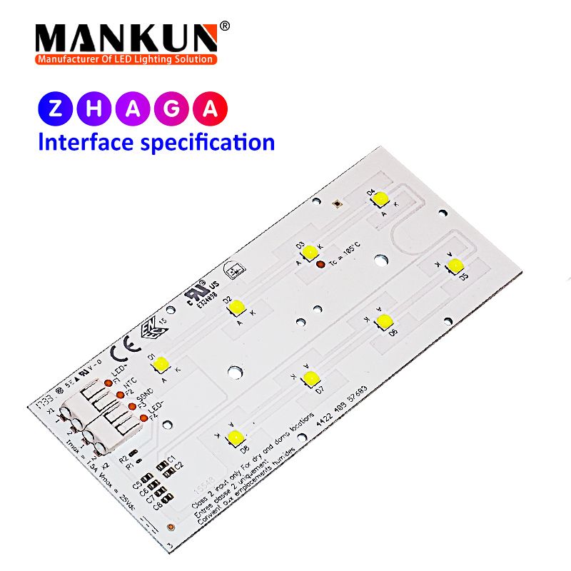 121.4x49.5mm PCB with 2x4 MANKUN 3535 LEDs module for DC24V 25W Outdoor Lighting 15548